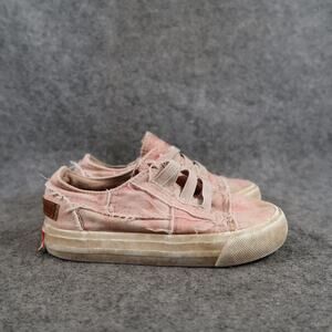 Blowfish Shoes Kids Toddler 7 Sneakers Slip On Casual Canvas Raw Edge Pink Flat